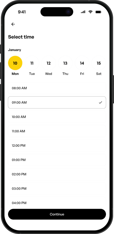 GoBarber Select Time Screen